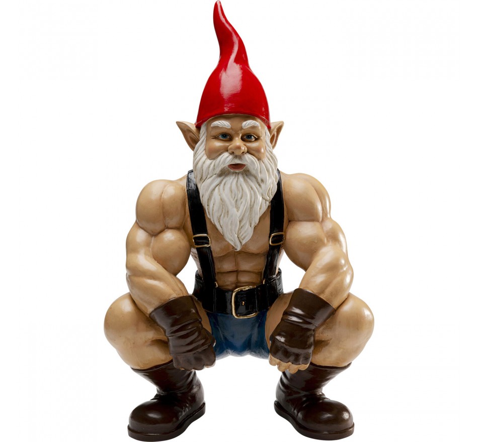Deco gnome muscle crouching 48cm Kare Design