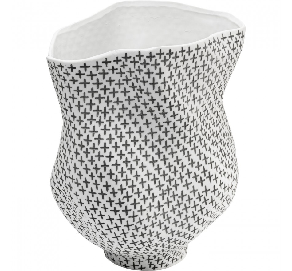 Vaas anemoon 35cm zwart en wit Kare Design