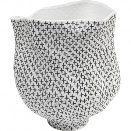 Vaas anemoon 35cm zwart en wit Kare Design
