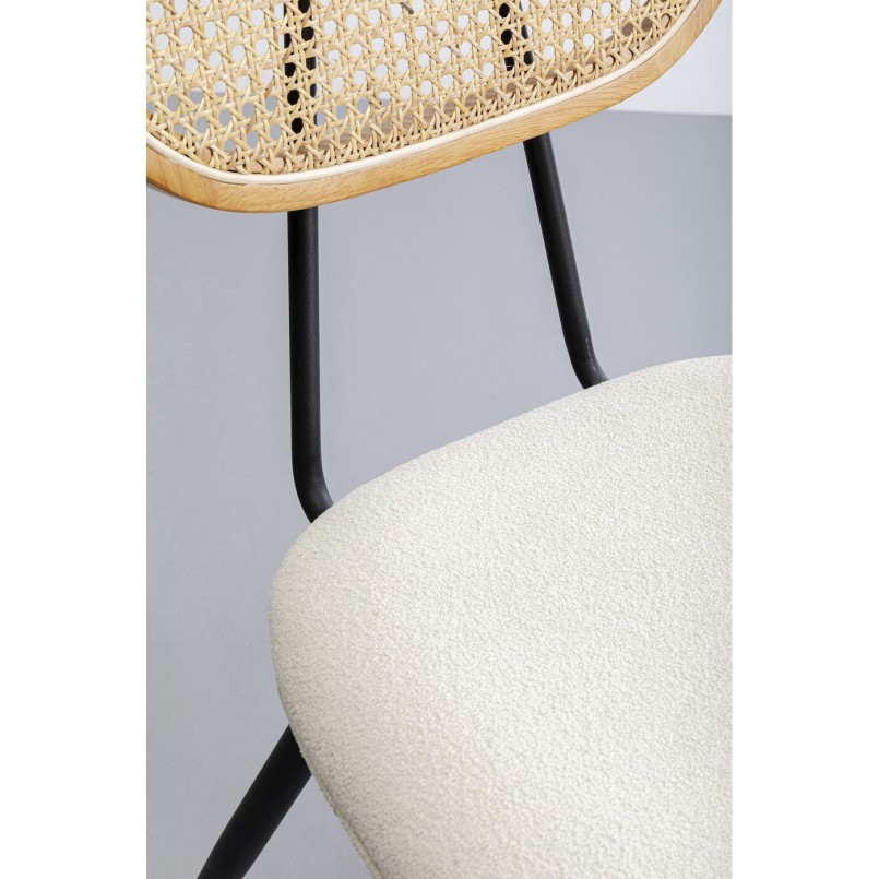 Ensemble table et 2 chaises blanches - Bistrot Rosali - Kare Design