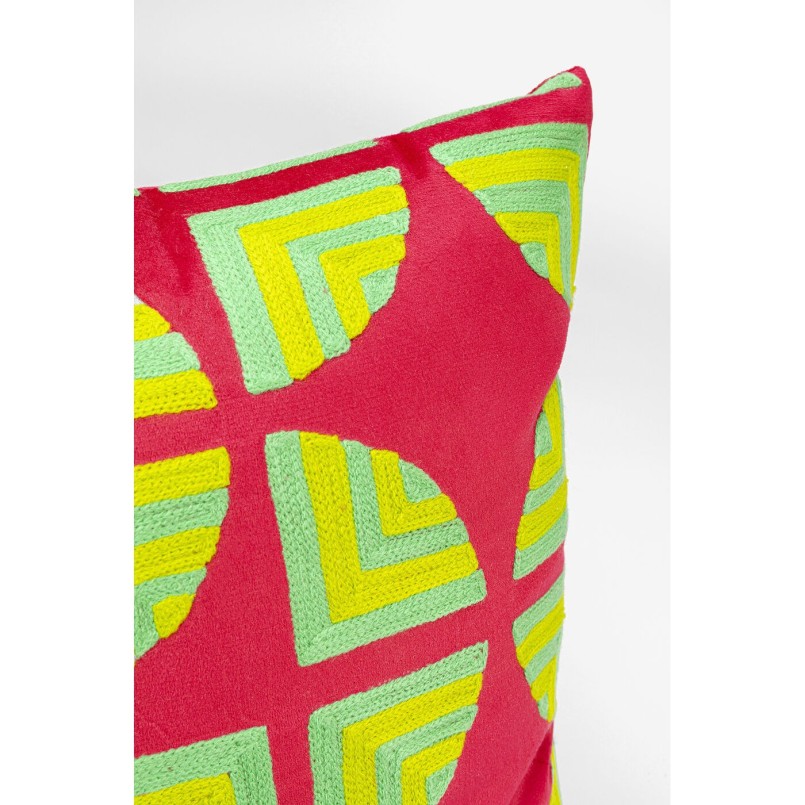Coussin Pieces fuchsia 45x45cm