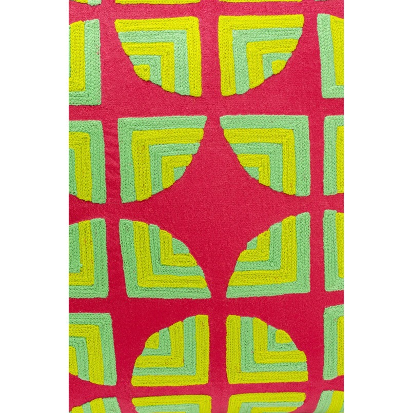 Coussin Pieces fuchsia 45x45cm