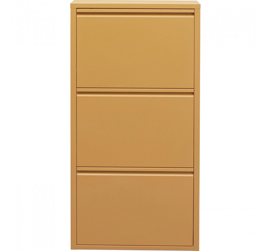 Schoenenkast Caruso geel 3 laden Kare Design