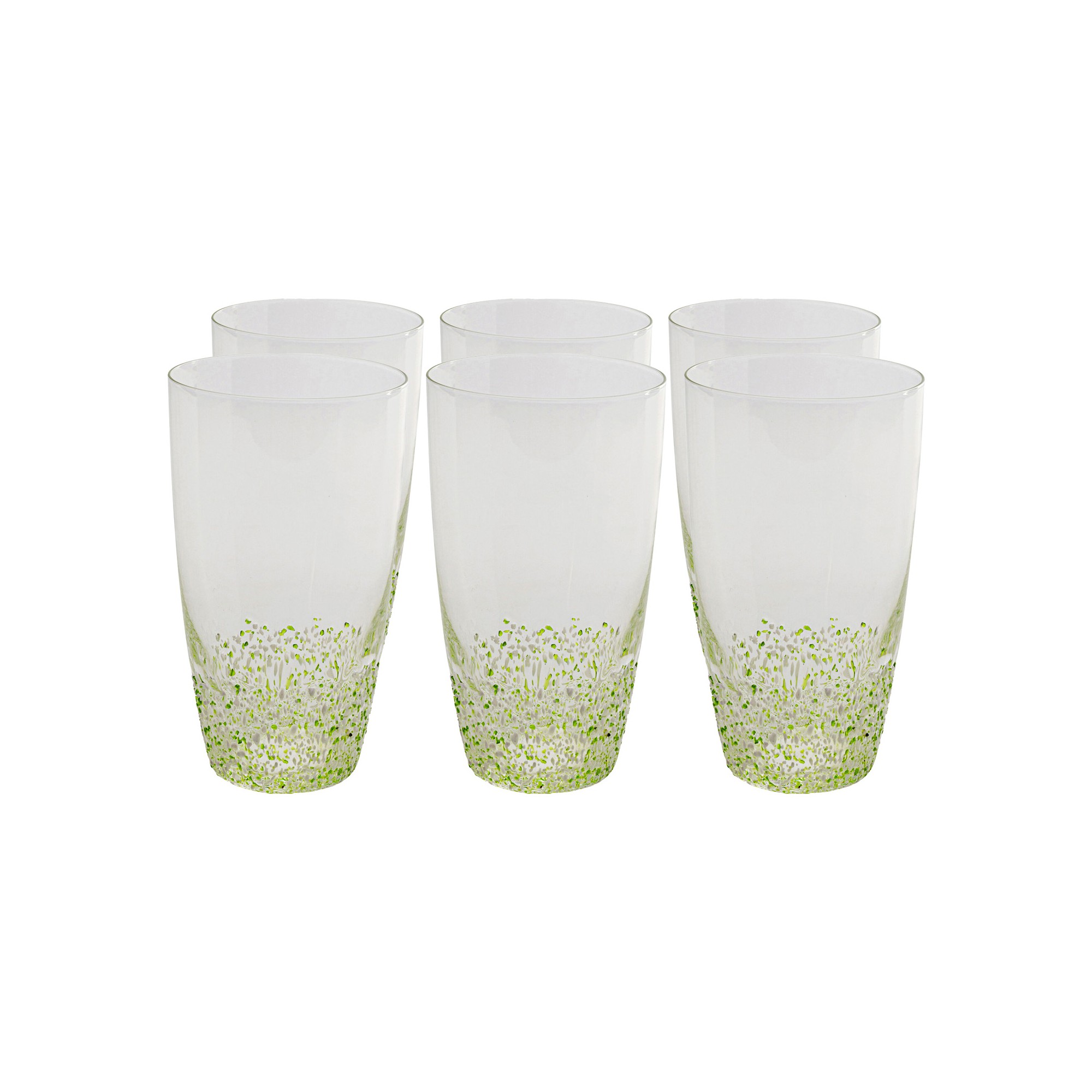 Water Glass Confetti green (6/set) Kare Design