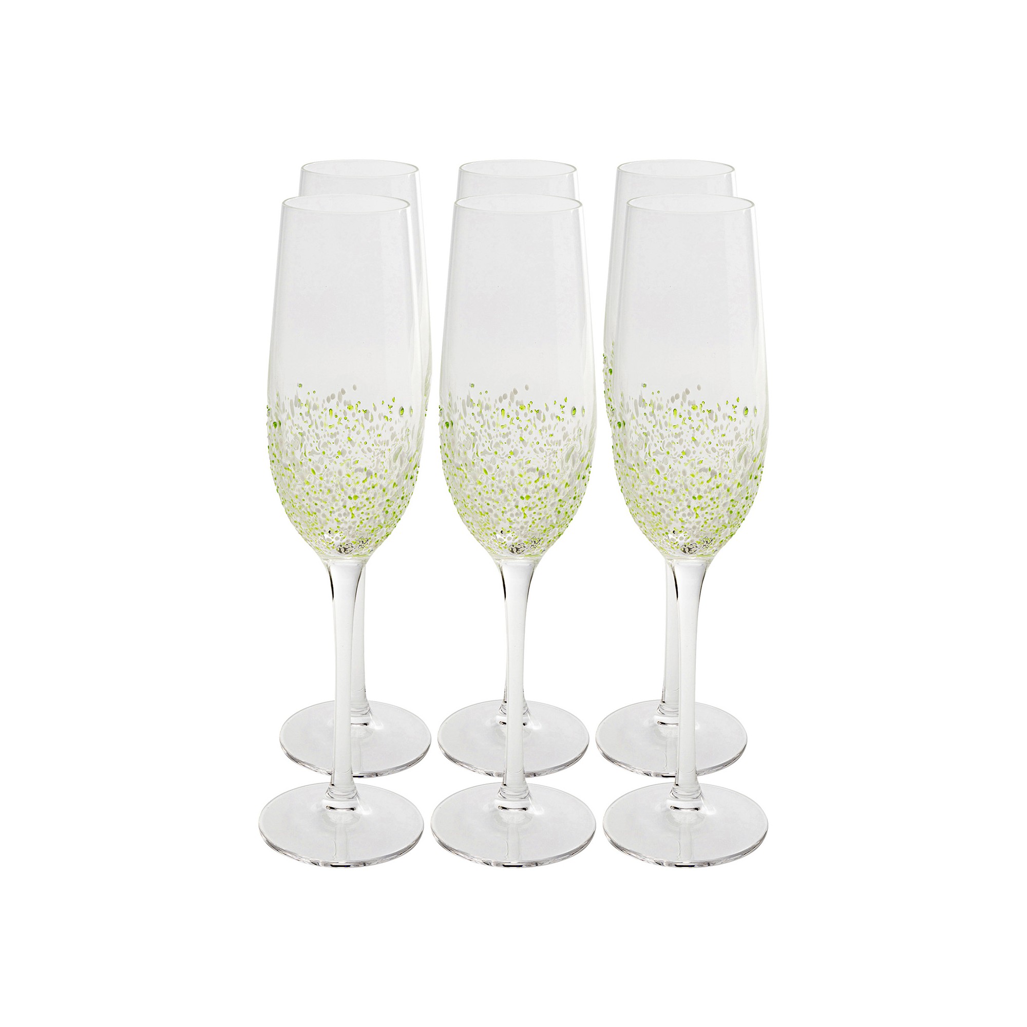 Champagne Glass Confetti green (6/set) Kare Design