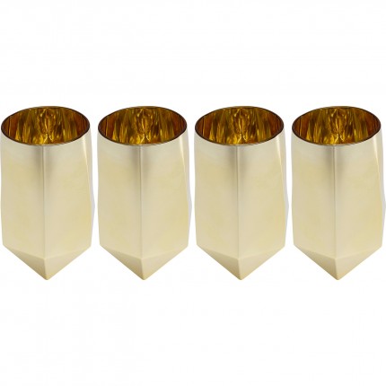 Waterglazen Diamond goud (4/Set) Kare Design