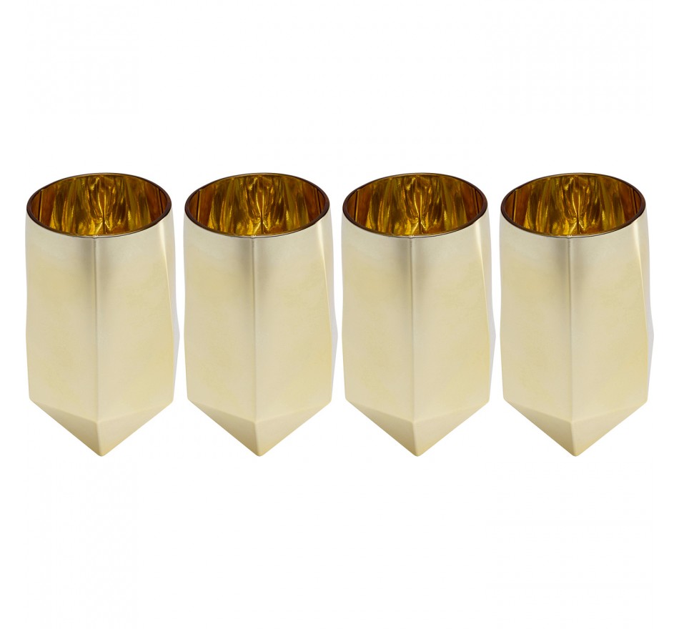 Waterglazen Diamond goud (4/Set) Kare Design