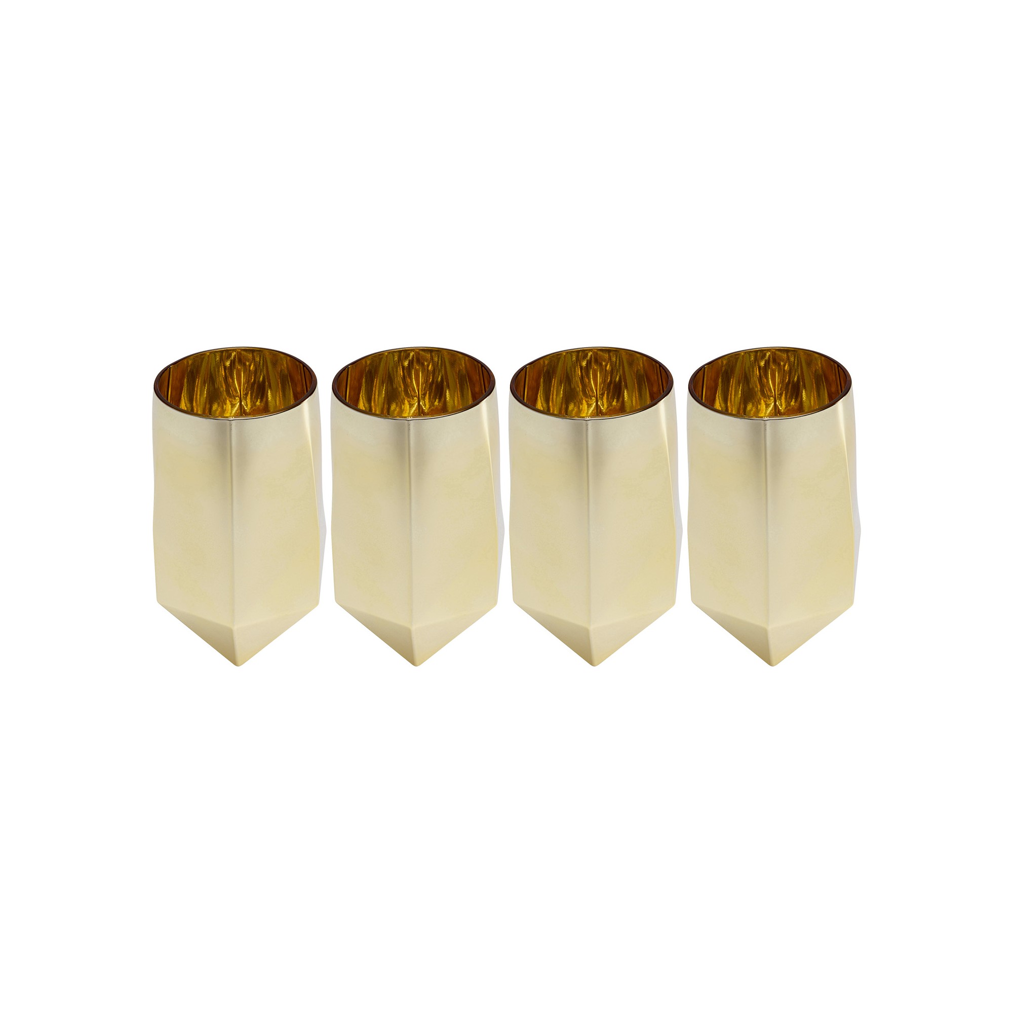 Water Glass Diamond gold (4/Set) Kare Design