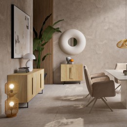 Tableau abstrait beige texturé carré - Arty Collage - Kare Design