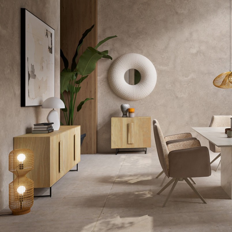 Tableau abstrait beige texturé carré - Arty Collage - Kare Design