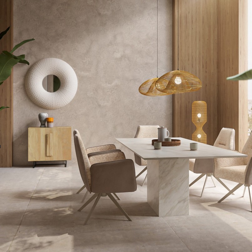 Draaistoel met armleuningen Liverpool beige Kare Design