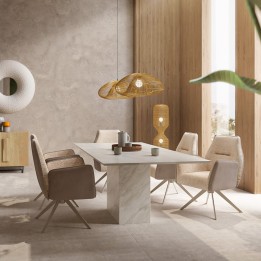 Draaistoel met armleuningen Liverpool beige Kare Design