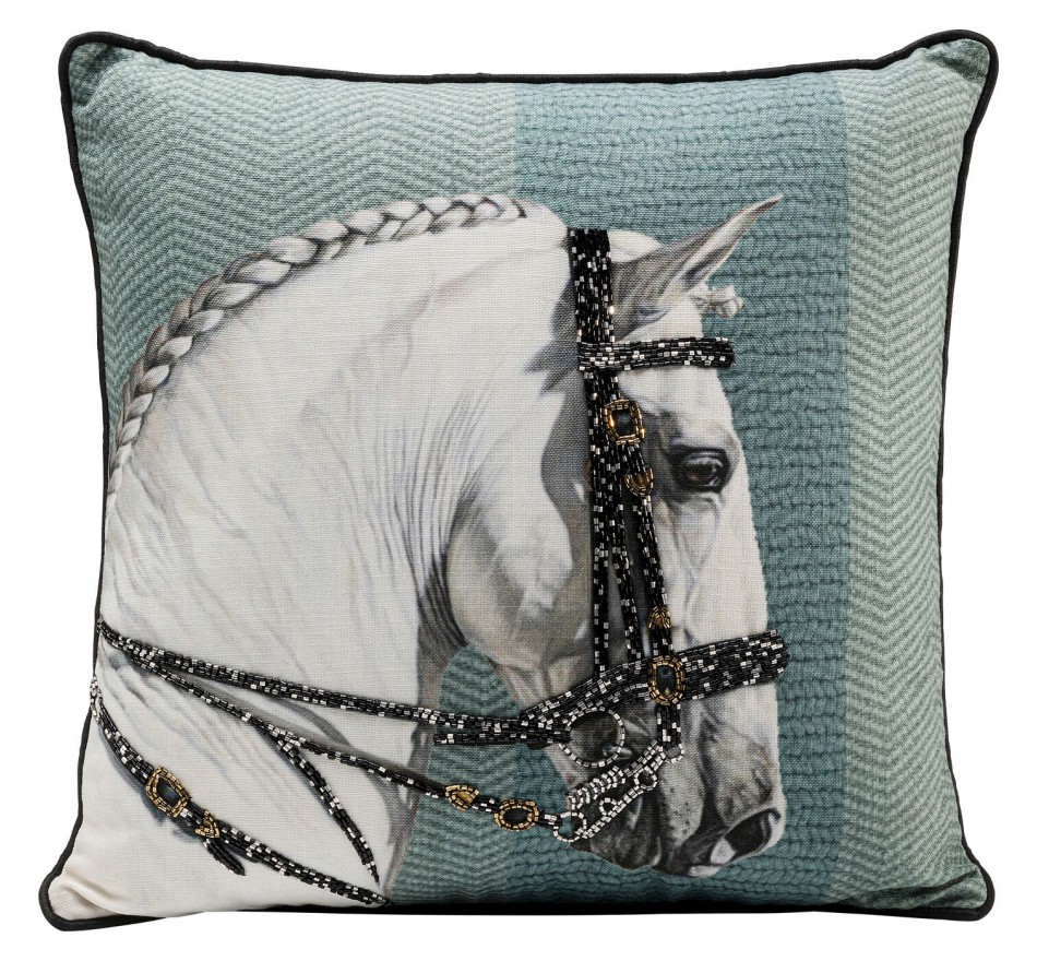 Kussen wit paardenkop Kare Design