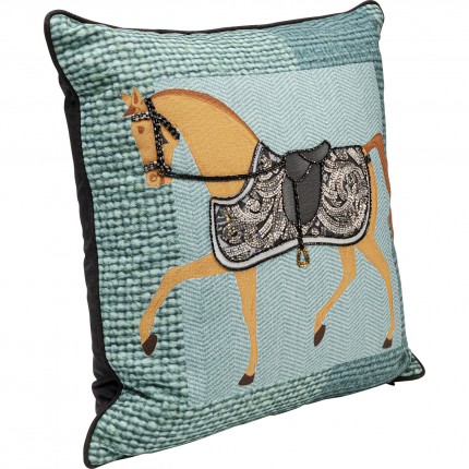 Kussen paard blauw Kare Design