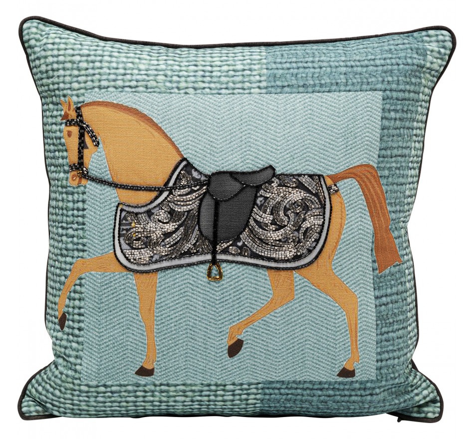 Kussen paard blauw Kare Design