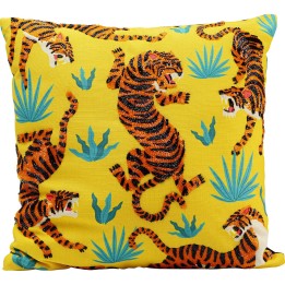 Coussin Tiger Love jaune 45x45cm