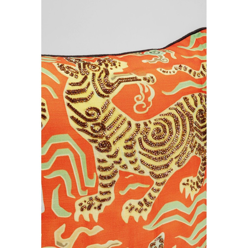 Coussin Tiger Love rouge 45x45cm