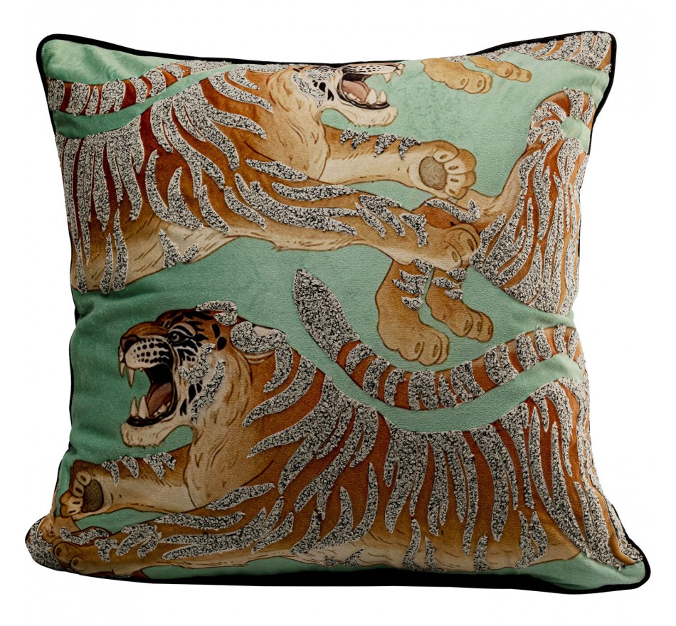 Kussen groen tijgers Kare Design