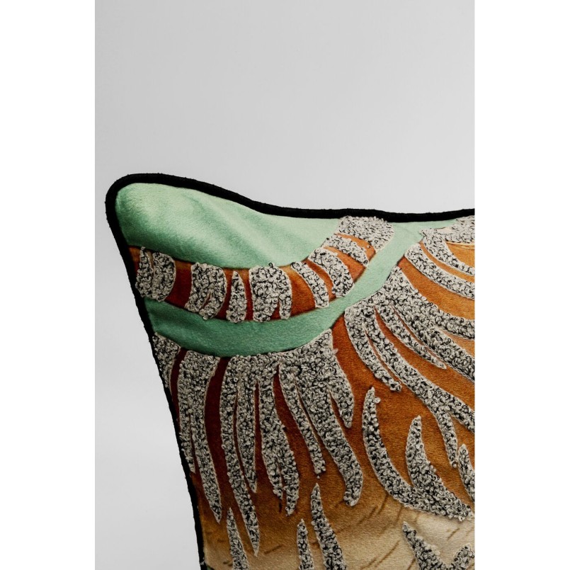 Coussin Tiger Love vert menthe 45x45cm