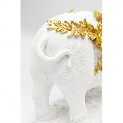 Woonaccessoires bloemen varken wit 35cm Kare Design