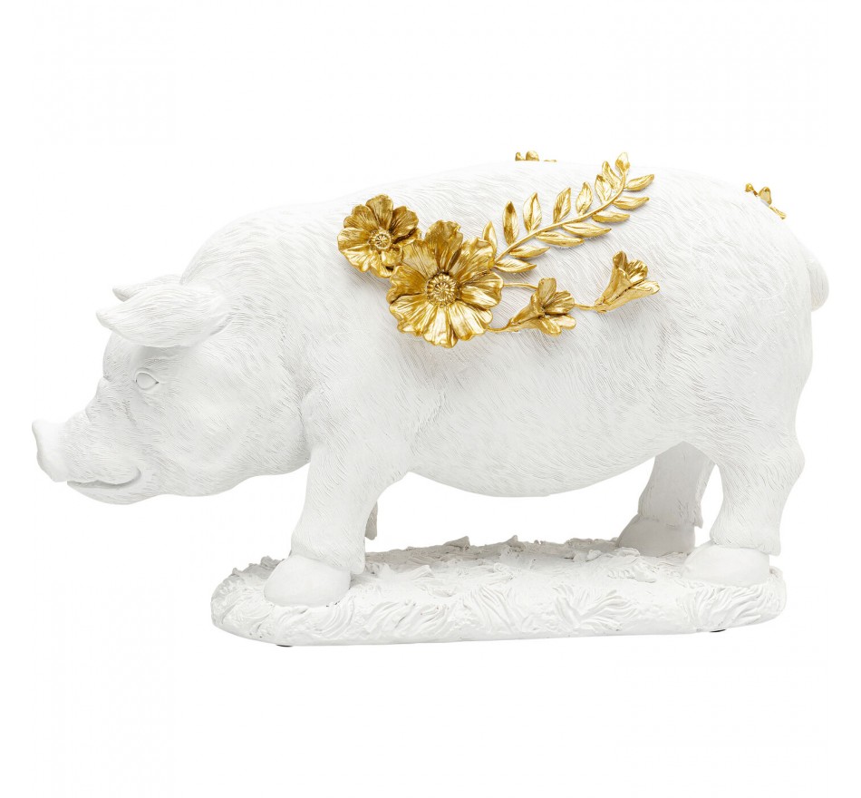 Deco white pig flowers 35cm Kare Design