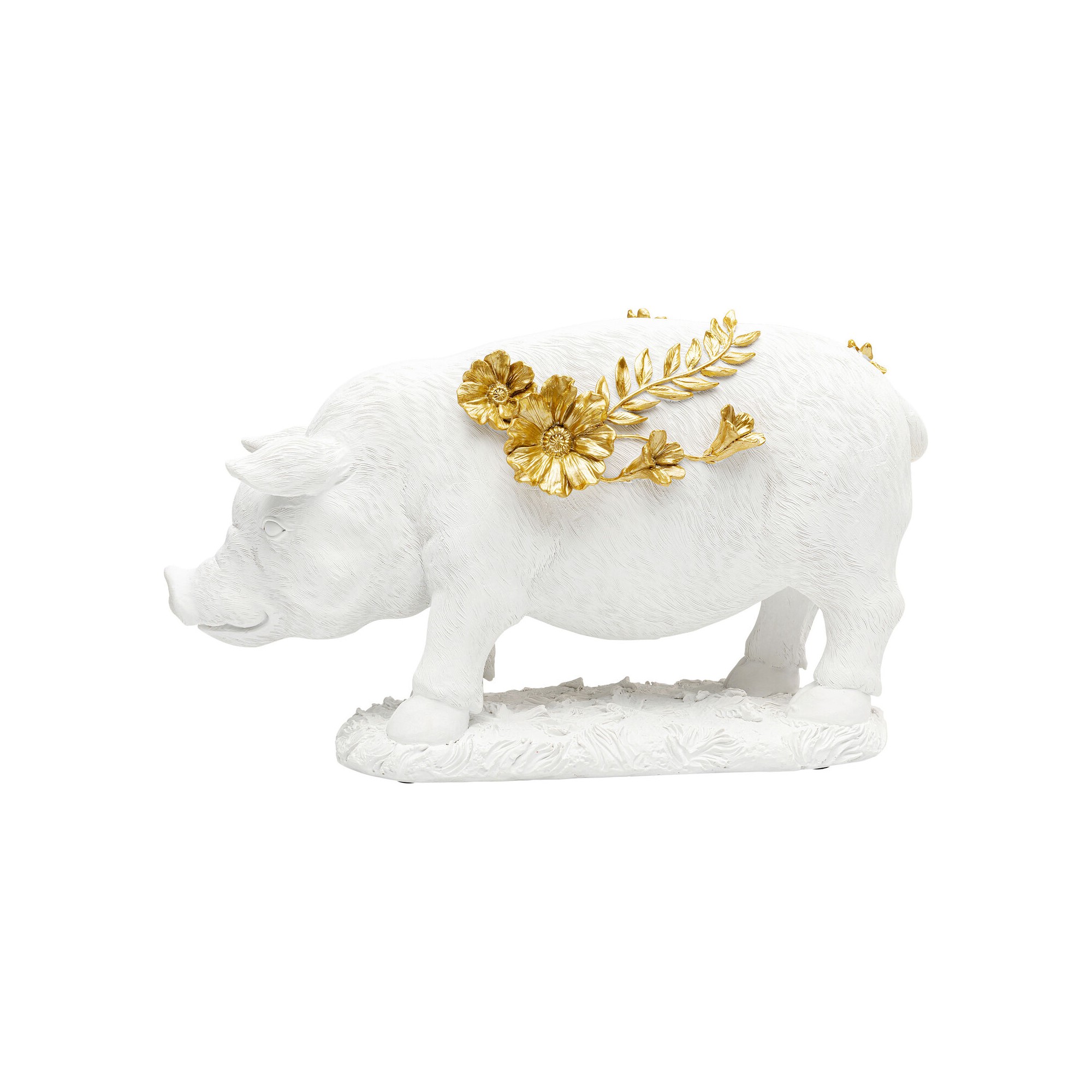 Figurine décorative Flower Pig blanc 21cm