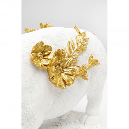 Woonaccessoires bloemen varken wit 35cm Kare Design