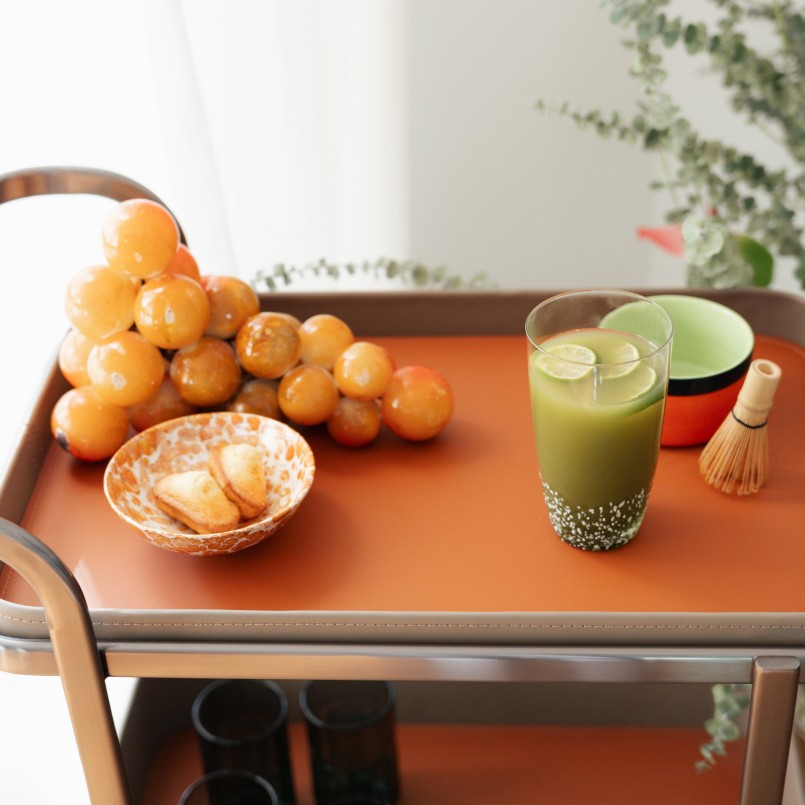 Desserte en acier et simili cuir - Tango - Kare Design