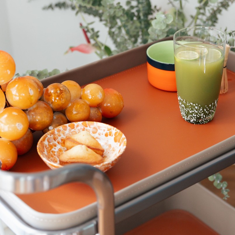 Desserte en acier et simili cuir - Tango - Kare Design