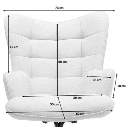 Draaifauteuil Oscar grijs Kare Design