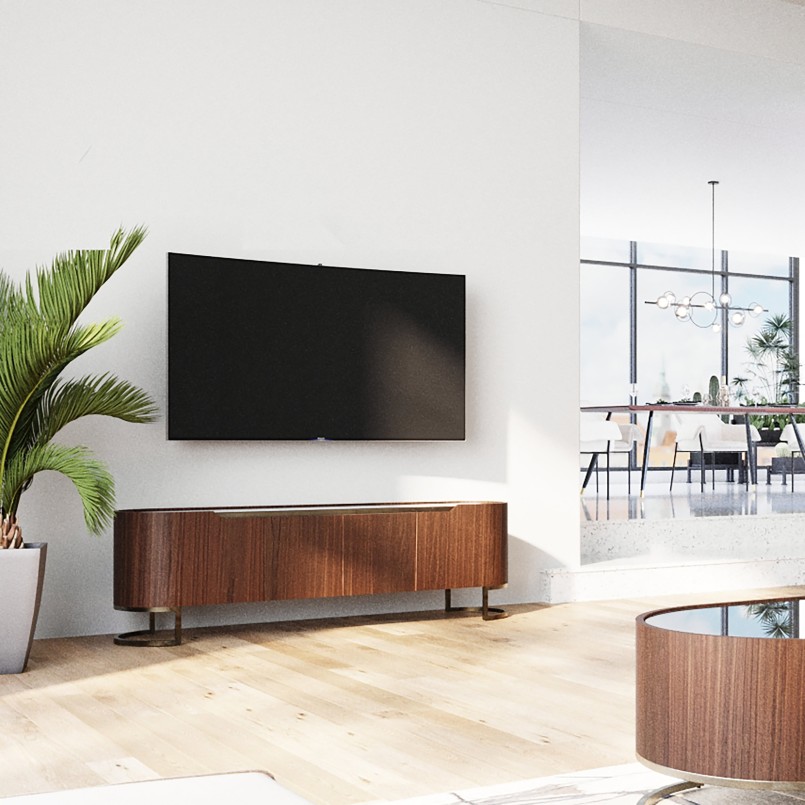 TV-meubel met hout- en glaseffect - Giorgio - Kare Design