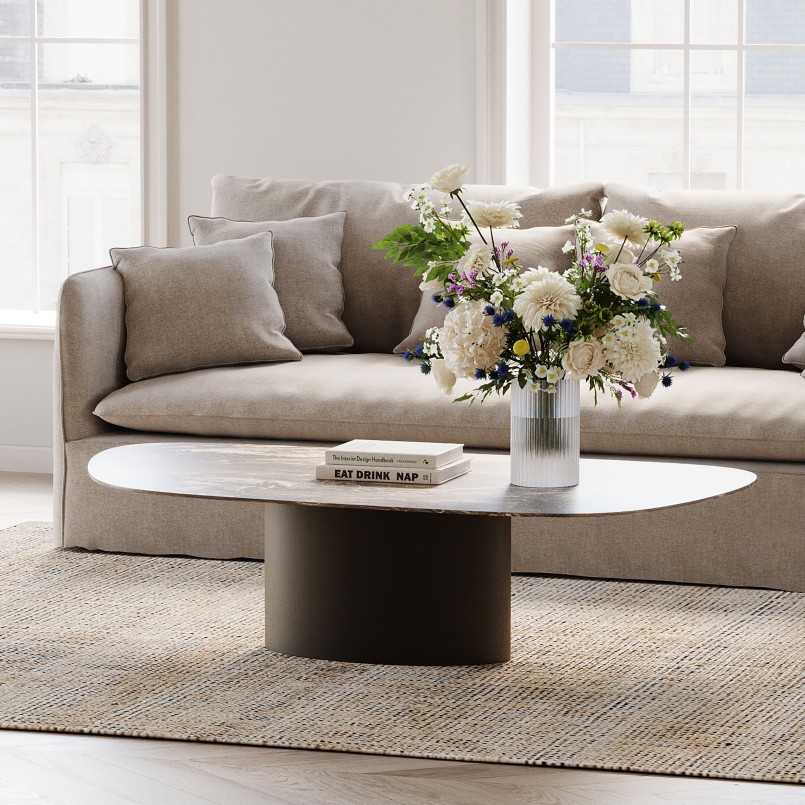 Salontafel van zandsteen en staal - Paso - Kare Design