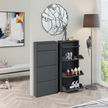 Schoenenkast Caruso zwart 3+1 laden Kare Design