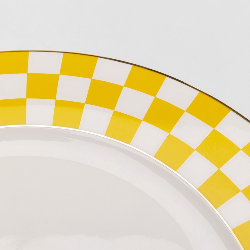 Plate Harlequin Ø27cm yellow (6/set) Kare Design
