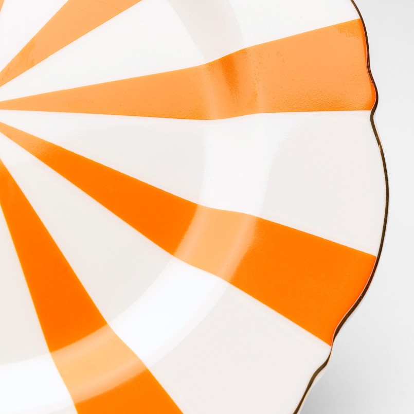 Assiettes rétro oranges et blanches - Harlequin - Kare Design