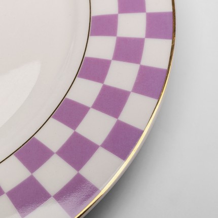 Borden Harlequin Ø21cm paars (6/set) Kare Design