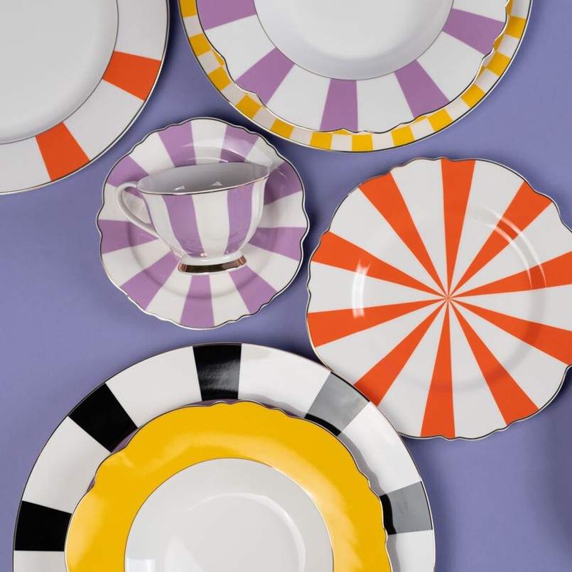 Tasses à café violettes et blanches - Harlequin - Kare Design