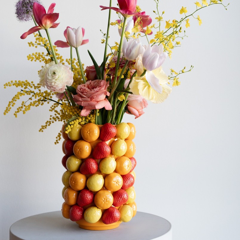 Vase en porcelaine oranges, fraises et citrons - Kare Design
