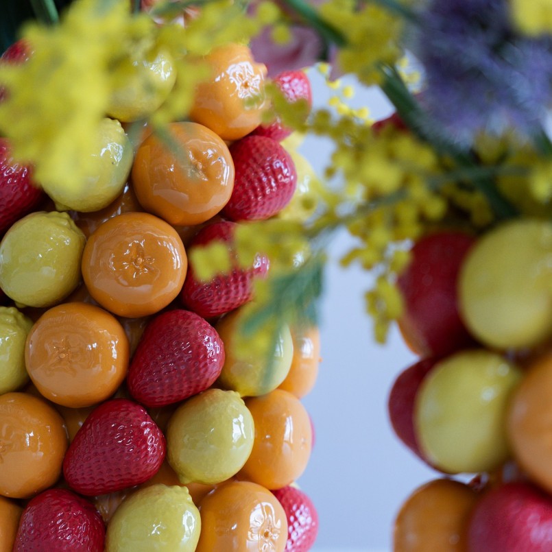 Vase en porcelaine oranges, fraises et citrons - Kare Design