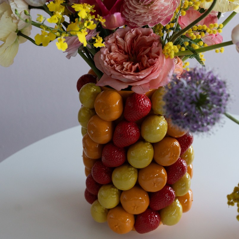 Vase en porcelaine oranges, fraises et citrons - Kare Design
