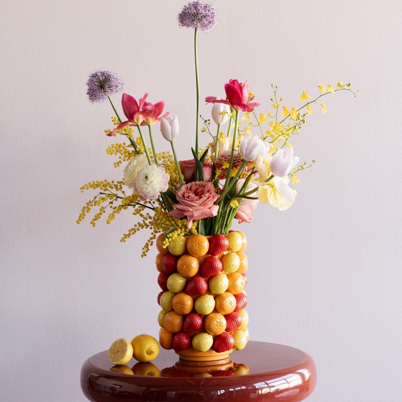 Vase en porcelaine oranges, fraises et citrons - Kare Design