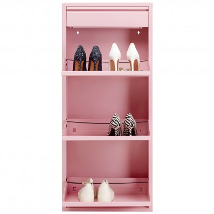 Casier à chaussures Caruso rose 3+1 tiroirs Kare Design