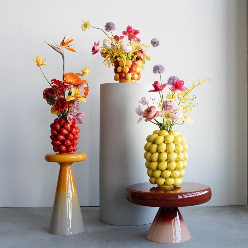 Vase fraises rouges en porcelaine - Kare Design