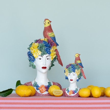 Deco woman flowers parrot 50cm Kare Design