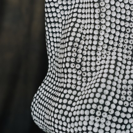 Vaas anemoon 43cm zwart en wit Kare Design