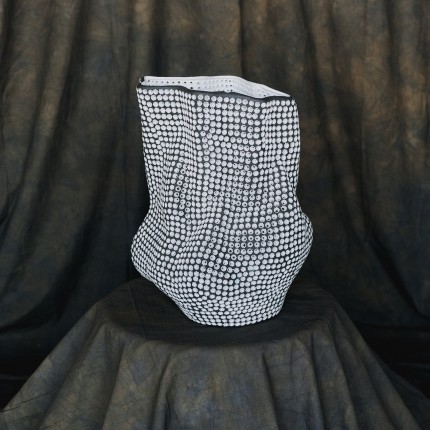 Vaas anemoon 43cm zwart en wit Kare Design