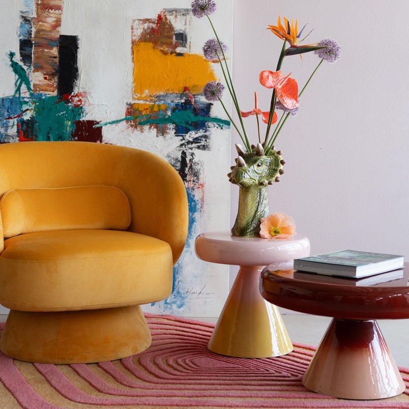 Table basse en acier dégradé de rouge - Rici - Kare Design
