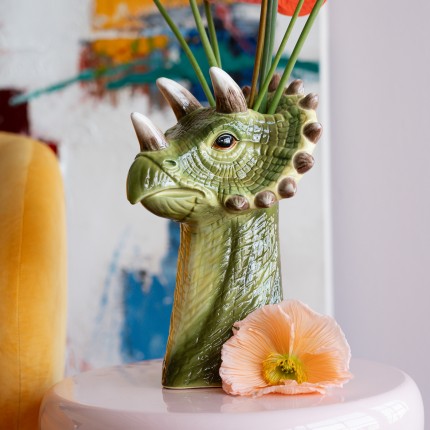 Vaas dinosaurus groen 33cm Kare Design