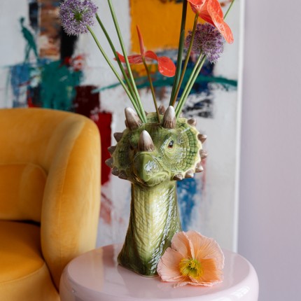 Vaas dinosaurus groen 33cm Kare Design