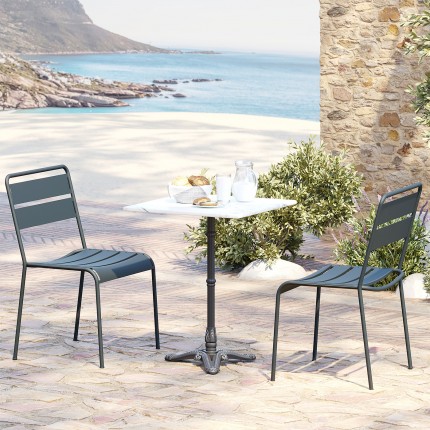 Eettafel Bistrot vierkant 60x60cm wit marmer Kare Design